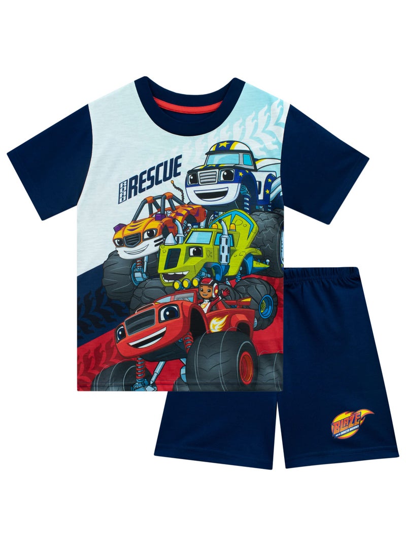 Blaze and the Monster Machines Boys' Pajamas Blue Size 6 - Image 1